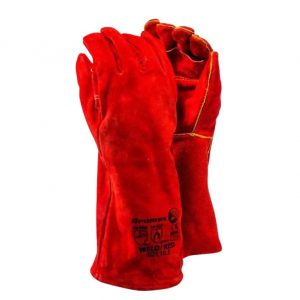 GLOVE LEATHER RED HI-HEAT ELB - WELD/RED